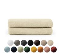 Blumtal Premium Set de serviettes éponge avec boucles de suspension - coton Oeko-TEX, doux, très absorbant - 2X serviette (50x100 cm), sable (beige)