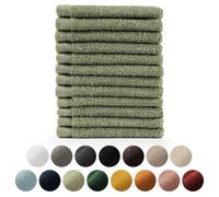 Blumtal Premium Set de serviettes éponge avec boucles de suspension - coton Oeko-TEX, doux, très absorbant - 12x serviettes invités (30x30 cm), Pastel Green (vert)