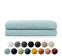 Blumtal Premium Set de serviettes éponge avec boucles de suspension - coton Oeko-TEX, doux, très absorbant - 2X serviette de bain (70x140 cm), bleu clair