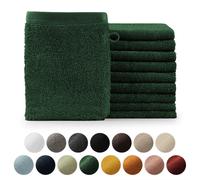 Blumtal Premium Set de serviettes éponge avec boucles de suspension - coton Oeko-TEX, doux, très absorbant - 10x gants de toilette (15x20 cm), vert foncé