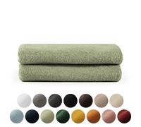 Blumtal Premium Set de serviettes éponge avec boucles de suspension - coton Oeko-TEX, doux, très absorbant - 2X serviette (50x100 cm), Pastel Green (vert)