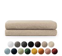 Blumtal Premium Set de serviettes éponge avec boucles de suspension - coton Oeko-TEX, doux, très absorbant - 2X serviette de bain (70x140 cm), taupe