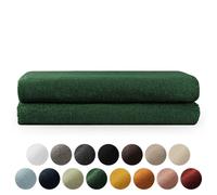 Blumtal Premium Set de serviettes éponge avec boucles de suspension - coton Oeko-TEX, doux, très absorbant - 2X serviette de bain (70x140 cm), vert foncé