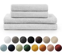 Blumtal Premium Set de serviettes éponge avec boucles de suspension - coton Oeko-TEX, doux, très absorbant - 2X serviette de bain (70x140 cm), 2X serviette de toilette (50x100 cm), blanc