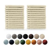Blumtal Premium Set de serviettes éponge avec boucles de suspension - coton Oeko-TEX, doux, très absorbant - 24x serviettes invités (30x30 cm), sable (beige)