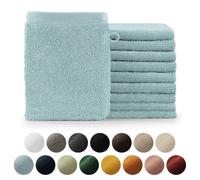 Blumtal Premium Set de serviettes éponge avec boucles de suspension - coton Oeko-TEX, doux, très absorbant - 10x gant de toilette (15x20 cm), bleu clair
