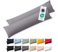 Blumtal Premium Taie Oreiller 40x145 Coton (Lot de 2) - Certifié Oeko-Tex, 100% Jersey Coton - Taie d'oreiller 40x145 en Jersey Ultra-Doux, Housse de Coussin - Gris