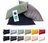 Blumtal Premium Taie Oreiller 40x80 Coton (Lot de 2) - Certifié Oeko-Tex, 100% Jersey Coton - Taie d'oreiller en Jersey, Ultra-Doux Housse de Coussin - Anthracite