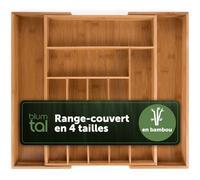 Blumtal range couverts pour tiroir dimensions 33,7 x 44,5 cm - range couvert en bambou avec 5 à 9 compartiments - rangement extensible - facile d'entretien et robuste - rangement au design élégant