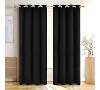 Blumtal Rideau occultant Thermiques - Lot de 2 Rideaux occultants - 140L x 265H cm - Rideau Thermique Isolant Anti Froid et Chaleur - Isolant Thermique avec œillet pour Toutes Les Saisons - en Noir