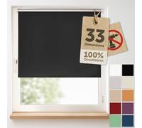 Blumtal Rollo 70x210cm occultant sans perçage - 100% obscurcissant, Thermique et Anti-UV - Store Enrouleur à Pinces, 4 Couches, Isolation Chaleur et Froid - Montage Facile -Noir
