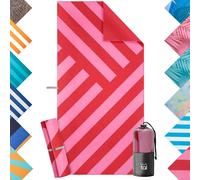 Blumtal serviette de plage microfibre 90x180 cm - Rosa Zigzag, compact, séchage rapide & anti-sable