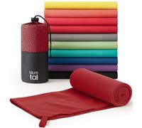 Blumtal serviette microfibre - serviette microfibre compacte, ultra légère et à séchage rapide, serviette de sport, serviette de voyage, serviette de plage, serviette de bain microfibre, rouge foncé,