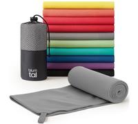 Blumtal Serviette Microfibre 180x90 cm Doux - Serviette Sport Musculation en Microfibre à séchage Rapide - Serviette de Sport - Serviette Sport Microfibre - Serviette Salle de Sport en Gris