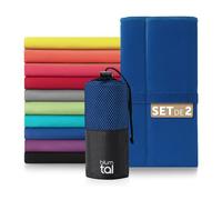 Blumtal Serviette Microfibre 80x40 cm en Set de 2 - Serviette Sport Musculation en Microfibre à séchage Rapide - Serviette de Sport - Serviette Sport Microfibre - Kings Blue