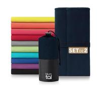 Blumtal - Serviette Microfibre - Lot De 2 - Serviette Sport - Serviette De Plage, De Voyage - Serviette À Séchage Rapide, Compacte, Ultralégère Et Super Absorbante - Dark Ocean Blue - Bleu - 80 x 40cm