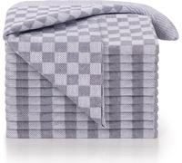 Blumtal, set de 10 torchons - set de serviettes de haute qualité, 100% coton, 50x70 cm, à carreaux gris, certifié Oeko-TEX®, torchons en coton