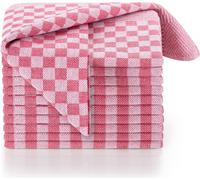Blumtal, set de 10 torchons - set de serviettes de haute qualité, 100% coton, 50x70 cm, à carreaux rouges, certifié Oeko-TEX®, torchons en coton