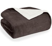 Blumtal Sherpa Couverture douillette 230x270 cm - Couverture moelleuse pour le salon - Couverture douce pour le salon et la maison, brun foncé
