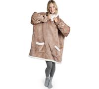Blumtal Sherpa Hoodie couverture femme avec manches et capuche - pull douillet certifié OEKO-TEX femme - couverture à enfiler marron