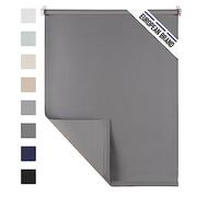Blumtal - Store Occultant sans Percage 75 x 155cm (x2) - Store Enrouleur Occultant sans Percage - Montage Rapide Et Facile avec Support Klemmfix - Gris