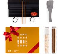 Blumtal Sushi Set Tapis à sushis résistant au lave-vaisselle - Sushi Maker durable avec bâtonnets en bois noble de haute qualité et cuillère à riz pour débutants et professionnels du sushi