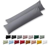 Blumtal Taie de traversin 45x185 Lot de 2 - Housse de Coussin Microfibre - Taies d'oreillers avec Fermeture enveloppe, certifiée Oeko-Tex, Extra Douce et Lavable - Gris