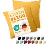 Blumtal taie d'oreiller 40x40 cm en lot de 2 douce - housse de coussin 40x40 cm - 40x40 cm jaune