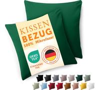 Blumtal taie d'oreiller 40x40 cm en lot de 2 douce - housse de coussin 40x40 cm - 40x40 cm vert foncé