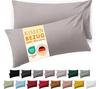 Blumtal taie d'oreiller 40x60 cm en lot de 2 douce - housse de coussin 40x60 cm - taie d'oreiller 60x40 cm Gris clair