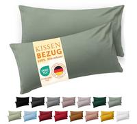 Blumtal taie d'oreiller 50 x 60cm, 2 pièces - Oeko-TEX certif. Housses de Coussin 100% Microfibre en Extra Doux & Lavable en Machine - Housse de Coussin Vert d'été - Vert