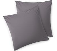 Blumtal taie d'oreiller 60x60 cm (lot de 2 taies d'oreiller) - Gris - 100% coton jersey avec fermeture éclair