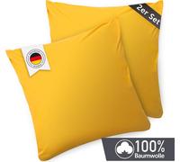 Blumtal taie d'oreiller 60x60 cm (lot de 2 taies d'oreiller) - Jaune - 100% coton jersey avec fermeture éclair