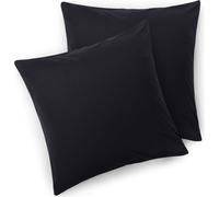 Blumtal taie d'oreiller 60x60 cm (lot de 2 taies d'oreiller) - Noir - 100% coton jersey avec fermeture éclair