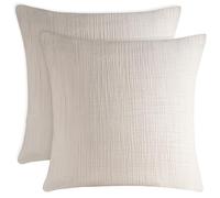 Blumtal taie Oreille 80x80 en Mousseline - Lot de 2 - taie d'oreiller en Gaze de Coton - Housse Parure de lit Gaze de Coton - Housses Extra Douces - Lavable à 40 °C - Linge lit Respirant - Gris