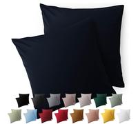 Blumtal Taie Oreiller 40x40 Lot de 2 - Housse de Coussin Microfibre - Taies d'oreillers avec Fermeture éclair, certifiée Oeko-Tex, Extra Douce et Lavable - Bleu foncé