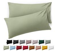 Blumtal Taie Oreiller 40x60 Lot de 2 - Housse de Coussin Microfibre - Taies d'oreillers avec Fermeture éclair, certifiée Oeko-Tex, Extra Douce et Lavable - Vert Olive