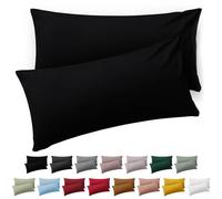 Blumtal Taie Oreiller 40x60 Lot de 2 - Housse de Coussin Microfibre - Taies d'oreillers avec Fermeture éclair, certifiée Oeko-Tex, Extra Douce et Lavable - Noir