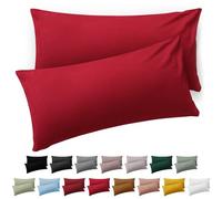 Blumtal Taie Oreiller 40x80 Lot de 2 - Housse de Coussin Microfibre - Taies d'oreillers avec Fermeture enveloppe, certifiée Oeko-Tex, Extra Douce et Lavable - Rouge