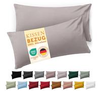 Blumtal Taie Oreiller 40x80 Lot de 2 - Housse de Coussin Microfibre - Taies d'oreillers avec Fermeture enveloppe, certifiée Oeko-Tex, Extra Douce et Lavable - Gris Clair de Lune