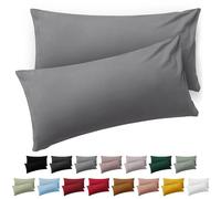 Blumtal Taie Oreiller 40x80 Lot de 2 - Housse de Coussin Microfibre - Taies d'oreillers avec Fermeture enveloppe, certifiée Oeko-Tex, Extra Douce et Lavable - Gris