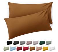 Blumtal Taie Oreiller 50 x 70 Lot de 2 - Housse de Coussin Microfibre - Taies d'oreillers avec Fermeture enveloppe, certifiée Oeko-Tex, Extra Douce et Lavable - Marron