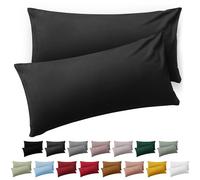 Blumtal Taie Oreiller 50 x 70 Lot de 2 - Housse de Coussin Microfibre - Taies d'oreillers avec Fermeture enveloppe, certifiée Oeko-Tex, Extra Douce et Lavable - Anthracite