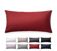 Blumtal Taie Oreiller 50x50 Lot de 2 - Taie Oreiller Satin Mako Certifié Oeko-TEX - Protege Oreiller 50x50, Doux, avec Effet Brillant - Rouge