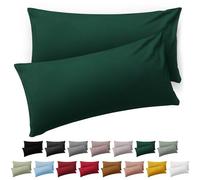 Blumtal Taie Oreiller 50x80 Lot de 2 - Housse de Coussin Microfibre - Taies d'oreillers avec Fermeture enveloppe, certifiée Oeko-Tex, Extra Douce et Lavable - Vert Foncé
