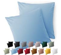 Blumtal Taie Oreiller 60x60 Lot de 2 - Housse de Coussin Microfibre - Taies d'oreillers avec Fermeture enveloppe, certifiée Oeko-Tex, Extra Douce et Lavable - Bleu