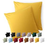 Blumtal Taie Oreiller 65x65 Lot de 2 - Housse de Coussin Microfibre - Taies d'oreillers avec Fermeture enveloppe, certifiée Oeko-Tex, Extra Douce et Lavable - Jaune