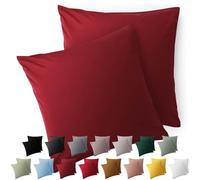 Blumtal Taie Oreiller 65x65 Lot de 2 - Housse de Coussin Microfibre - Taies d'oreillers avec Fermeture enveloppe, certifiée Oeko-Tex, Extra Douce et Lavable - Rouge Aurore