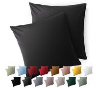 Blumtal Taie Oreiller 80x80 Lot de 2 - Housse de Coussin Microfibre - Taies d'oreillers avec Fermeture enveloppe, certifiée Oeko-Tex, Extra Douce et Lavable - Anthracite