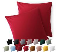 Blumtal Taie Oreiller 80x80 Lot de 2 - Housse de Coussin Microfibre - Taies d'oreillers avec Fermeture enveloppe, certifiée Oeko-Tex, Extra Douce et Lavable - Rouge